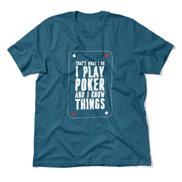 Play Poker Men/Unisex T-Shirt in Heather Deep Teal color